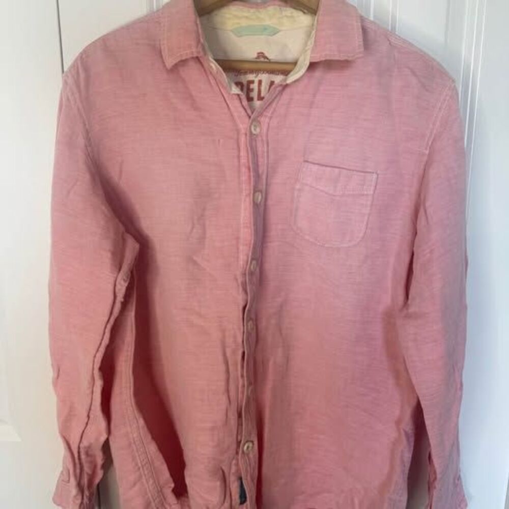 Tommy Bahama Relax Pink Linen Blend Shirt Men's M